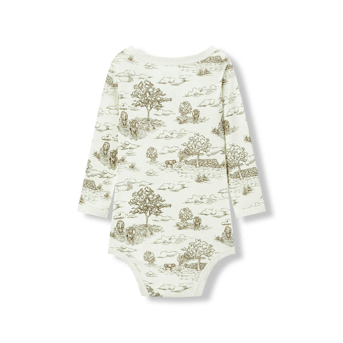 Country Toile Luxe Stretch Long Sleeve One Piece