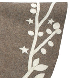 Handmade Felt Branches and Stars Gray Christmas Tree Skirt Arcadia Home
