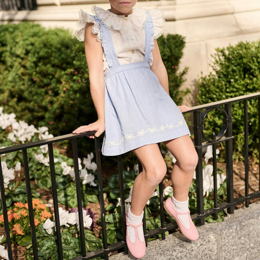 Nicky Hilton x La Coqueta Ivory Bow Olivia Girl Shirt