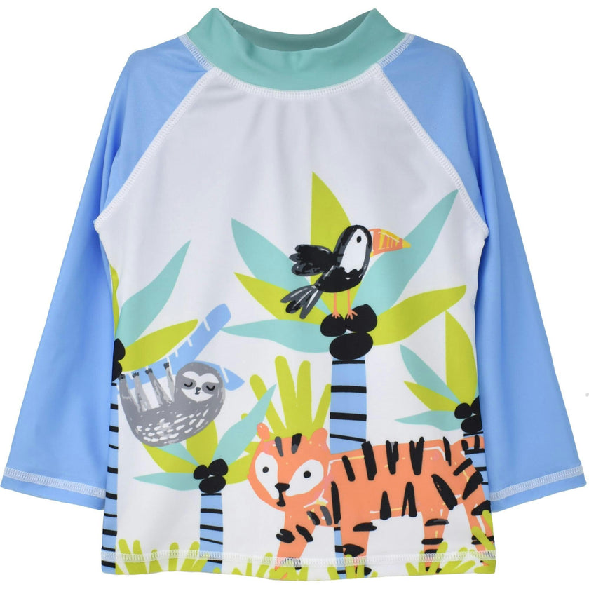 UPF 50+ Graphic Rash Guard Swim Top - E