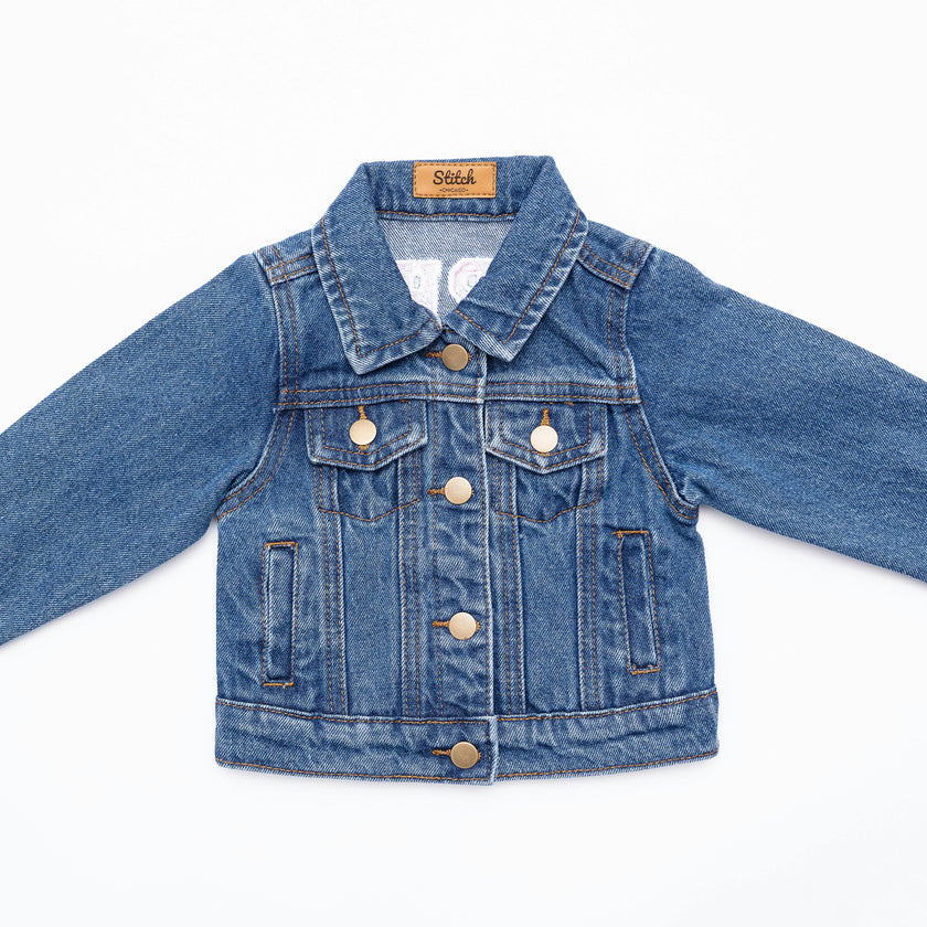 Custom Embroidered Washed Denim Jacket