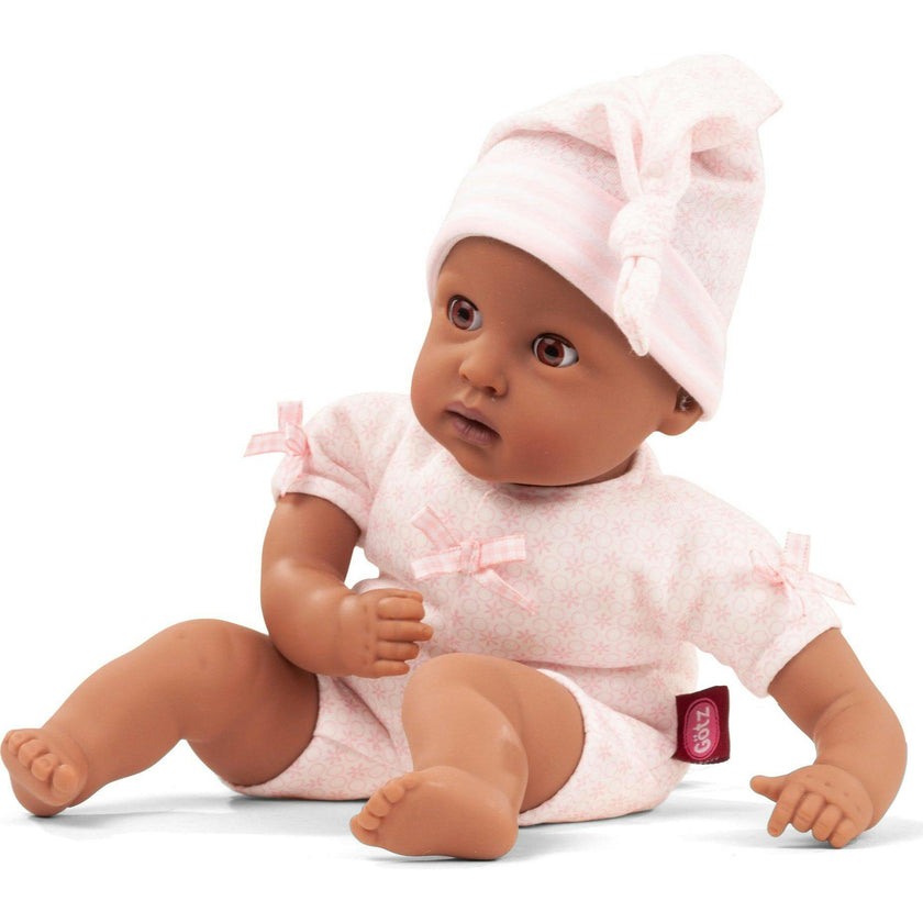 Muffin Baby 13" African American Baby Doll with Sleepy Brown Eyes and Sock Hat