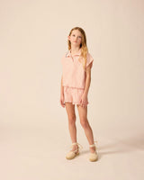 Ruffle Shorts in Pink Plaid