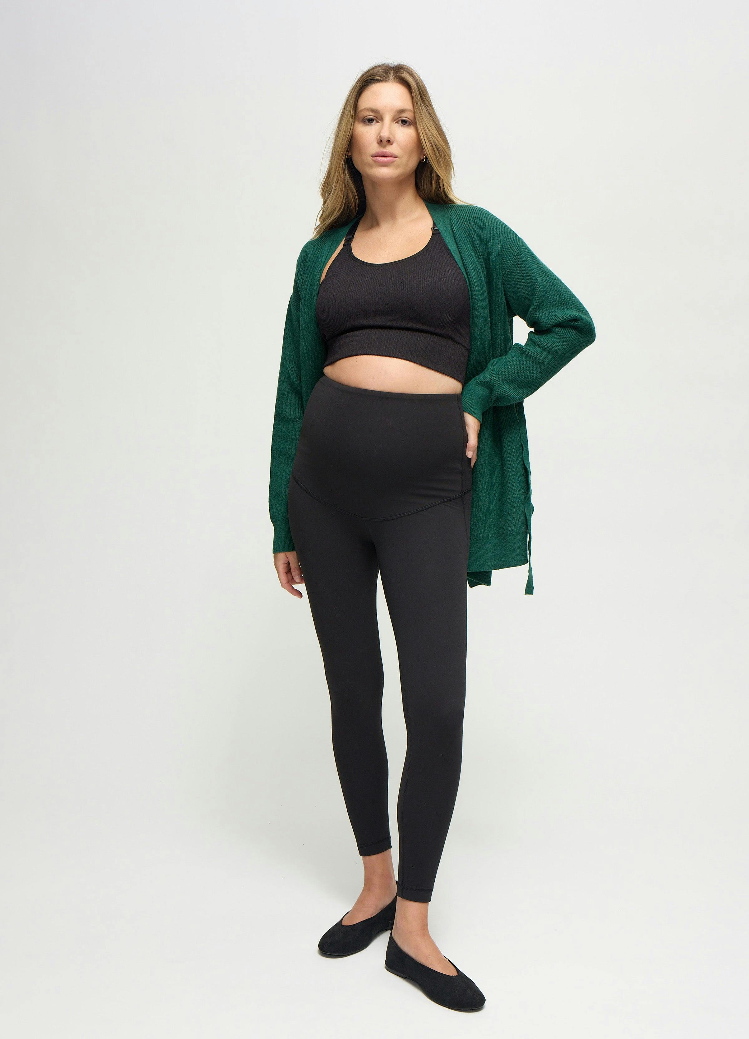 Ribbed Knit Crossover Maternity Nursing Cardigan