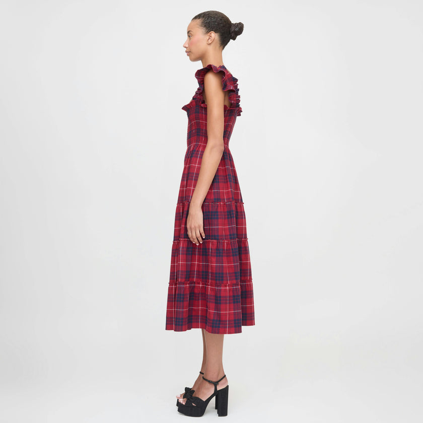 The Ellie Nap Dress - Cherry Tartan
