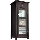 Chesterfield Wooden Floor Cabinet with Waffle Glass Door and Drawer