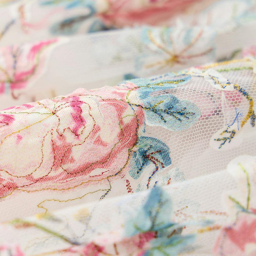 Reign Frill Embroidered Mini Dress