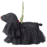 Black Cocker Spaniel Hand Knit Christmas Ornament