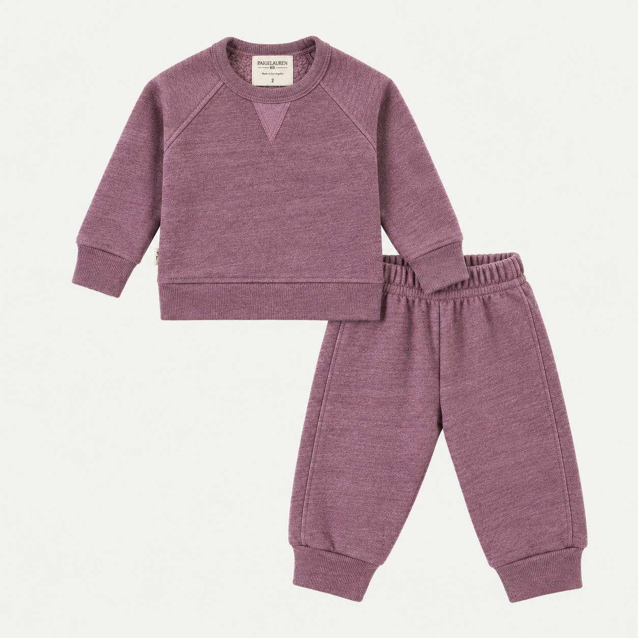 Heathered Vintage Sherpa Sweatshirt + Sweatpant Set