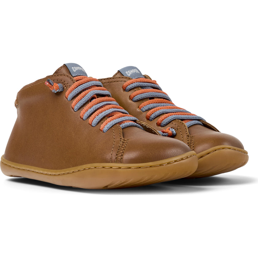 Kids Peu Lace-Up Ankle Boots, Brown