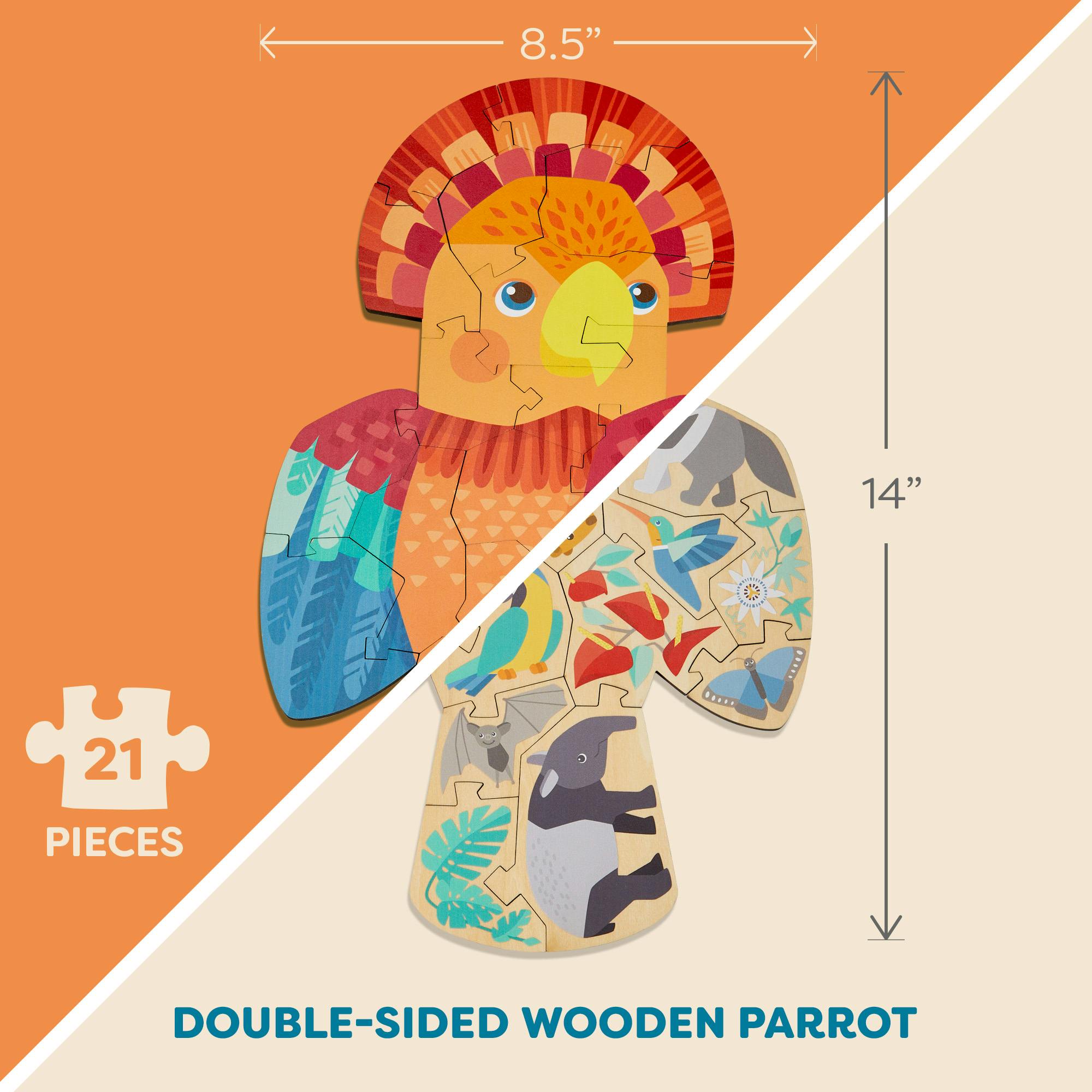 Bundle of Animal 2 in 1 Puzzles (Parrot, Elephant & Butterfly)
