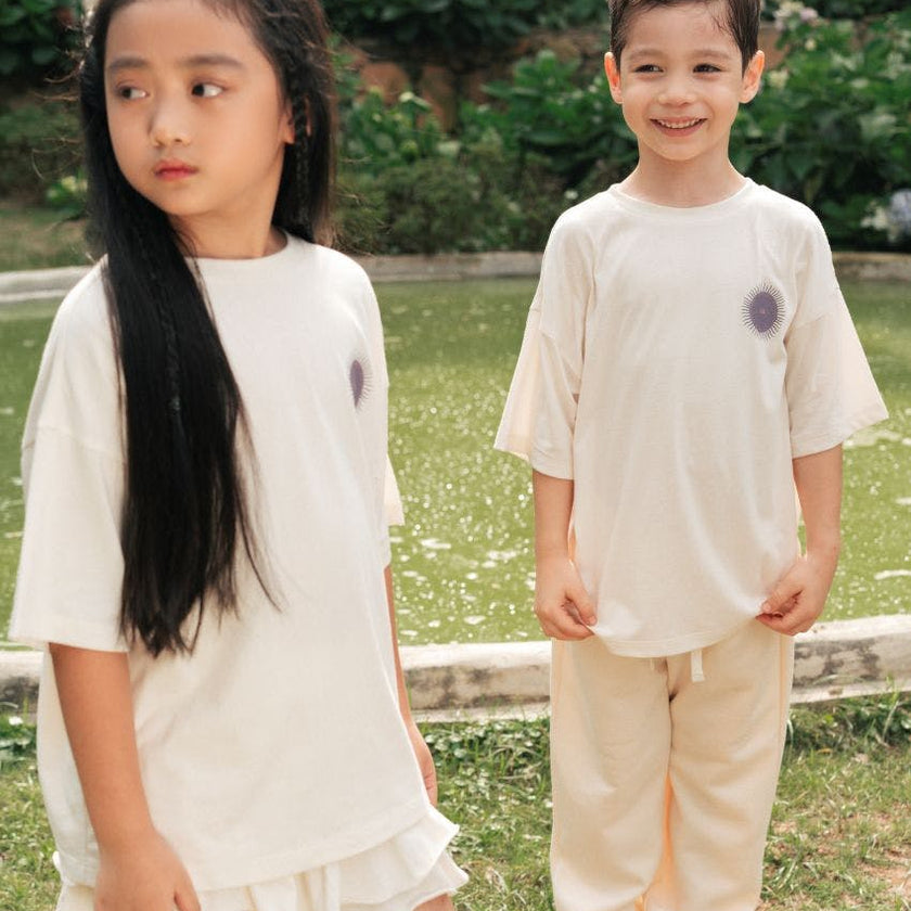 Relaxed Organic Cotton T-Shirt With SOW Sun Print