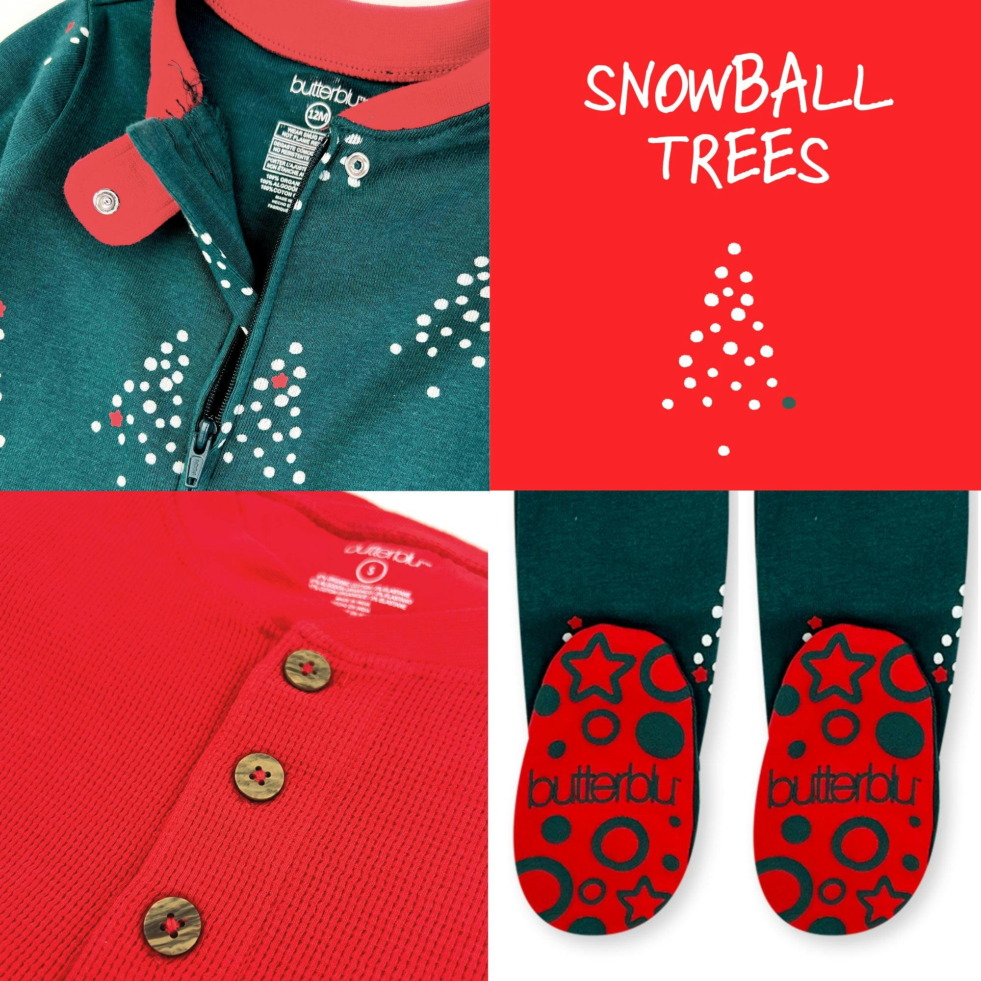 Matching Family Jammies Christmas Pajamas - Snowball Trees