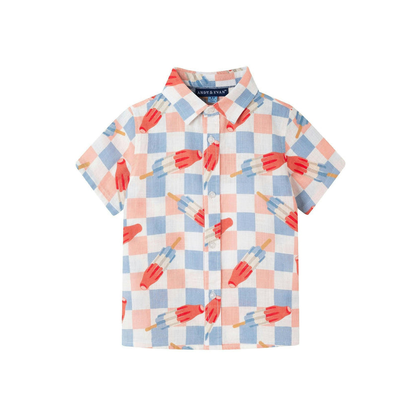 Kids Crosshatch Checkered Pop Buttondown