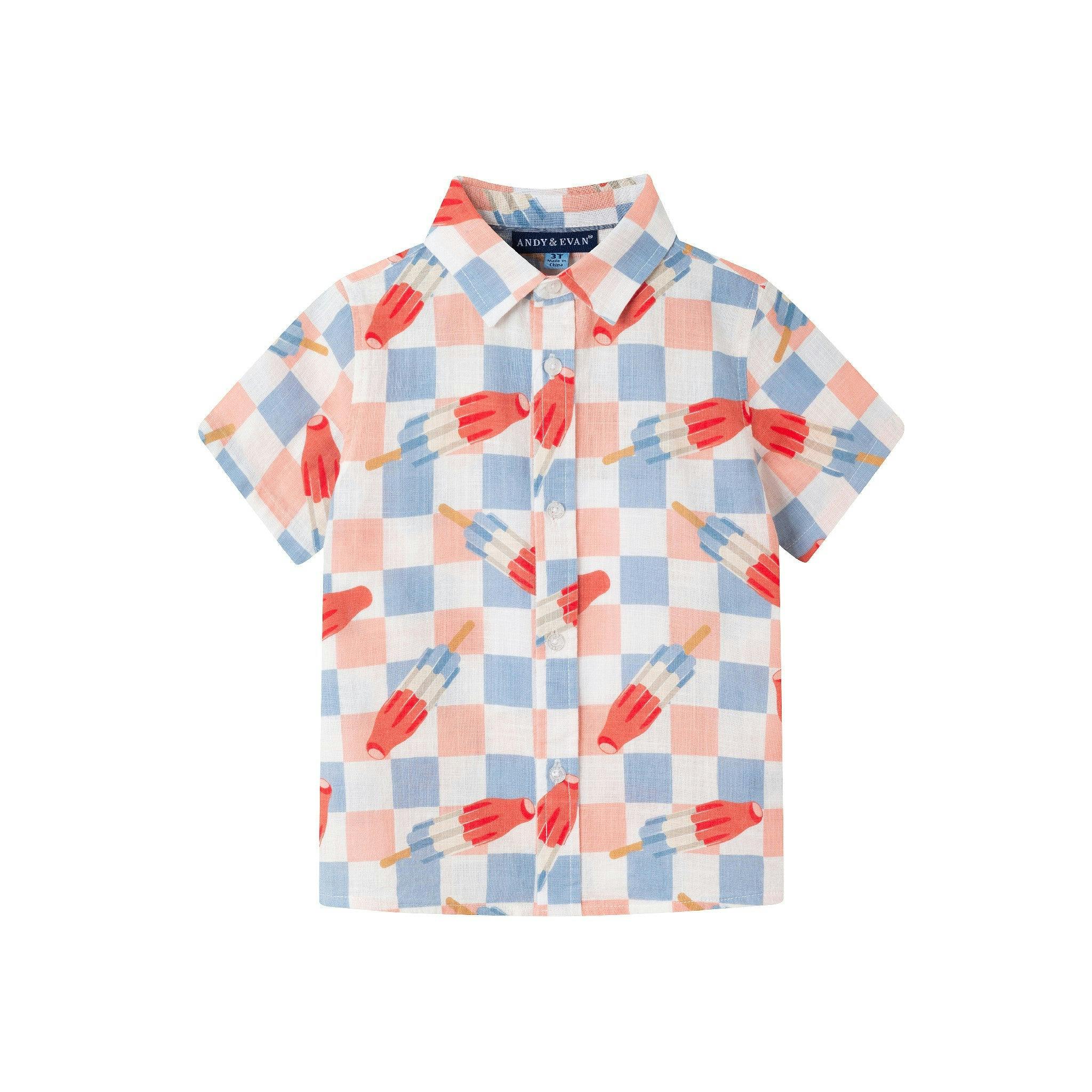 Kids Crosshatch Checkered Pop Buttondown
