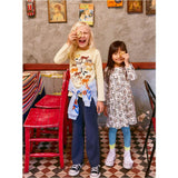 Floral Print Long Sleeve Kanga Popover, Blue