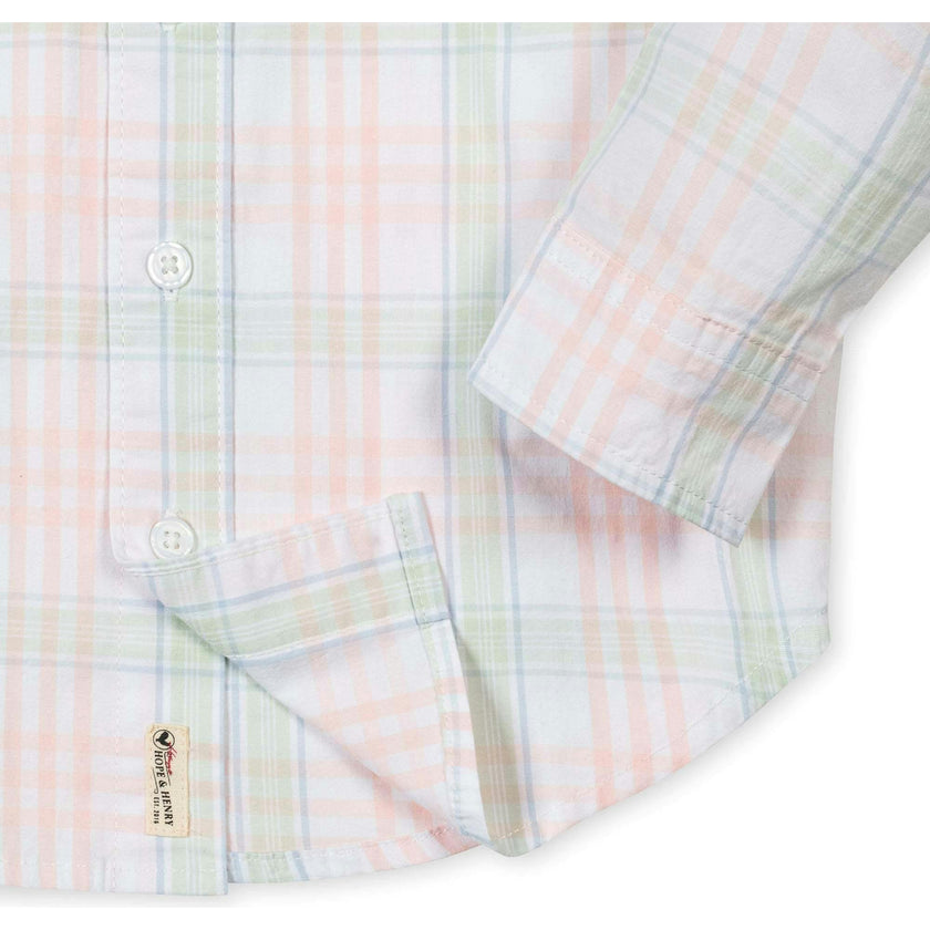 Organic Long Sleeve Stretch Poplin Shirt, White