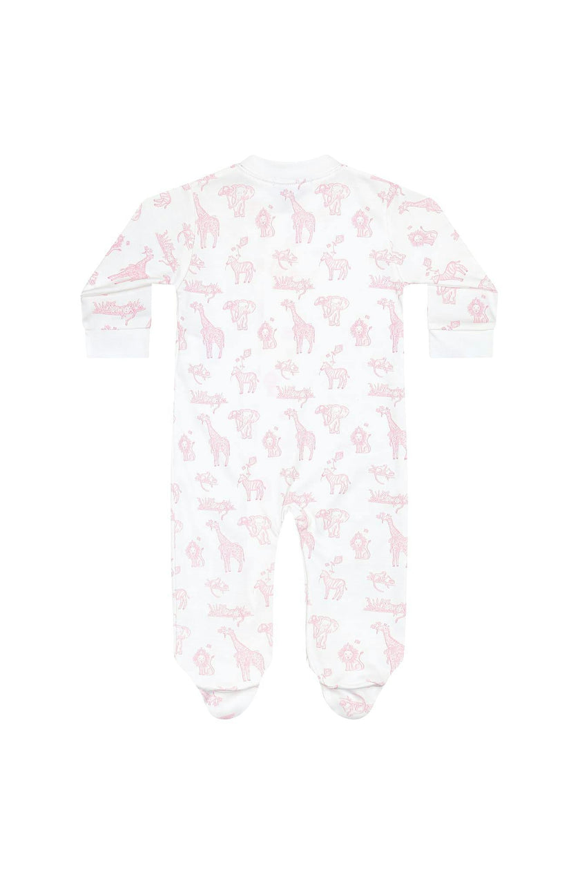 Pink Safari Zipper Footie