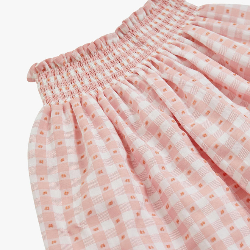 Leioa Skirt Pink Vichy Plumetis