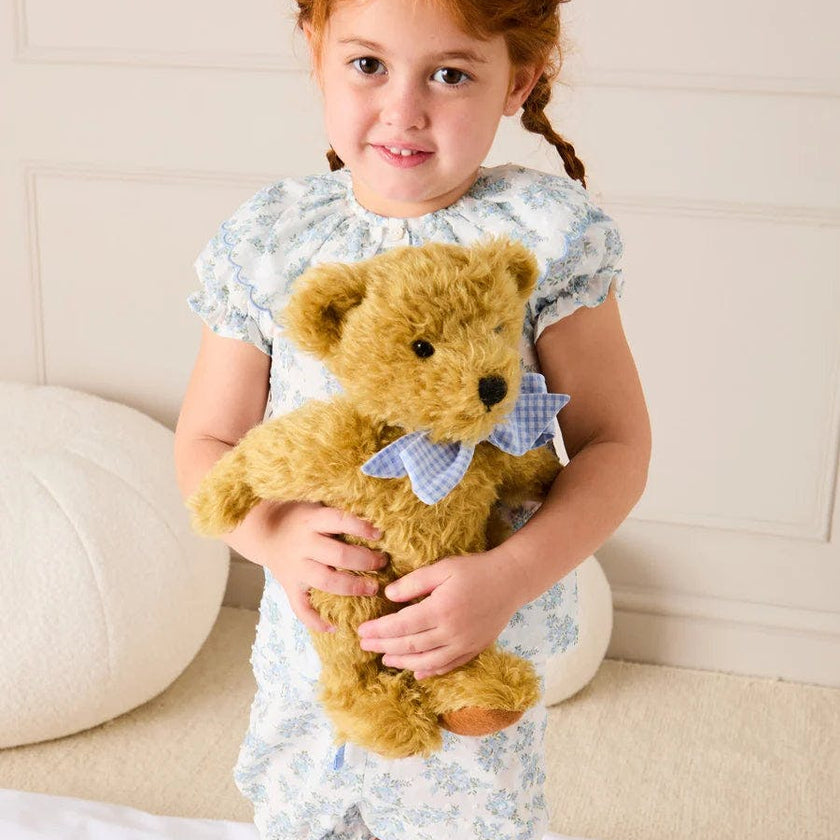 Esme Floral Swiss Voile Scallop Collar Pyjamas in Blue (18mths- 10yrs)