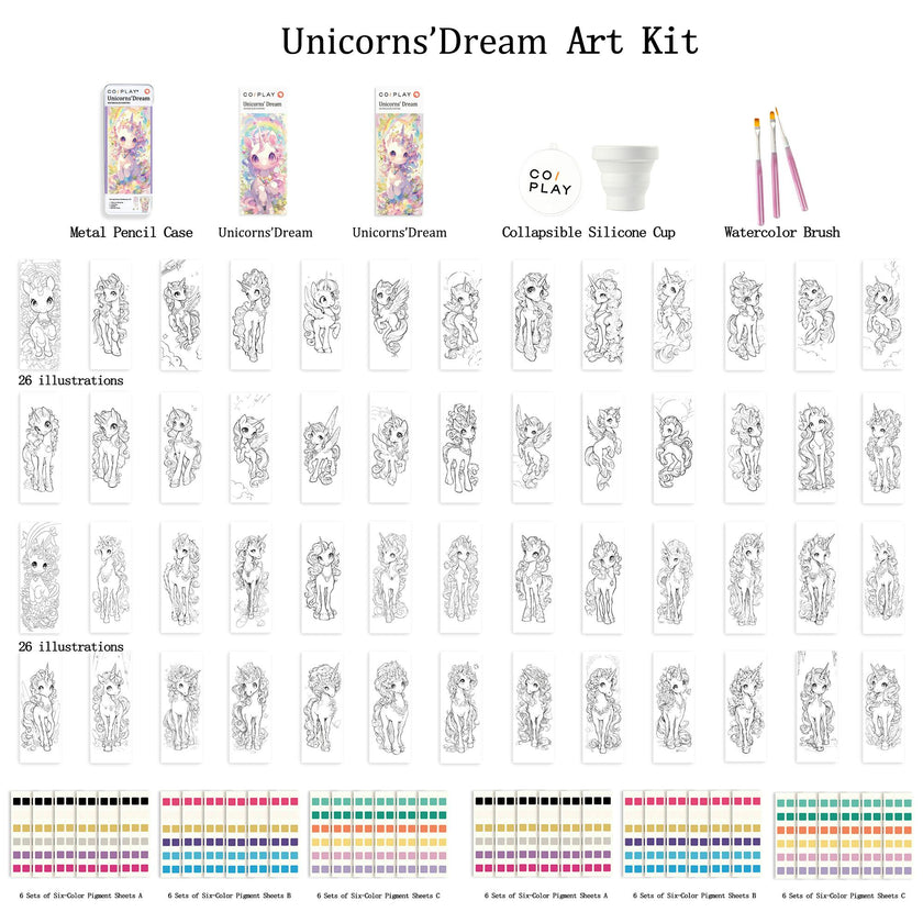 COIPLAY: Watercolor Art Kit - Unicorns Dream