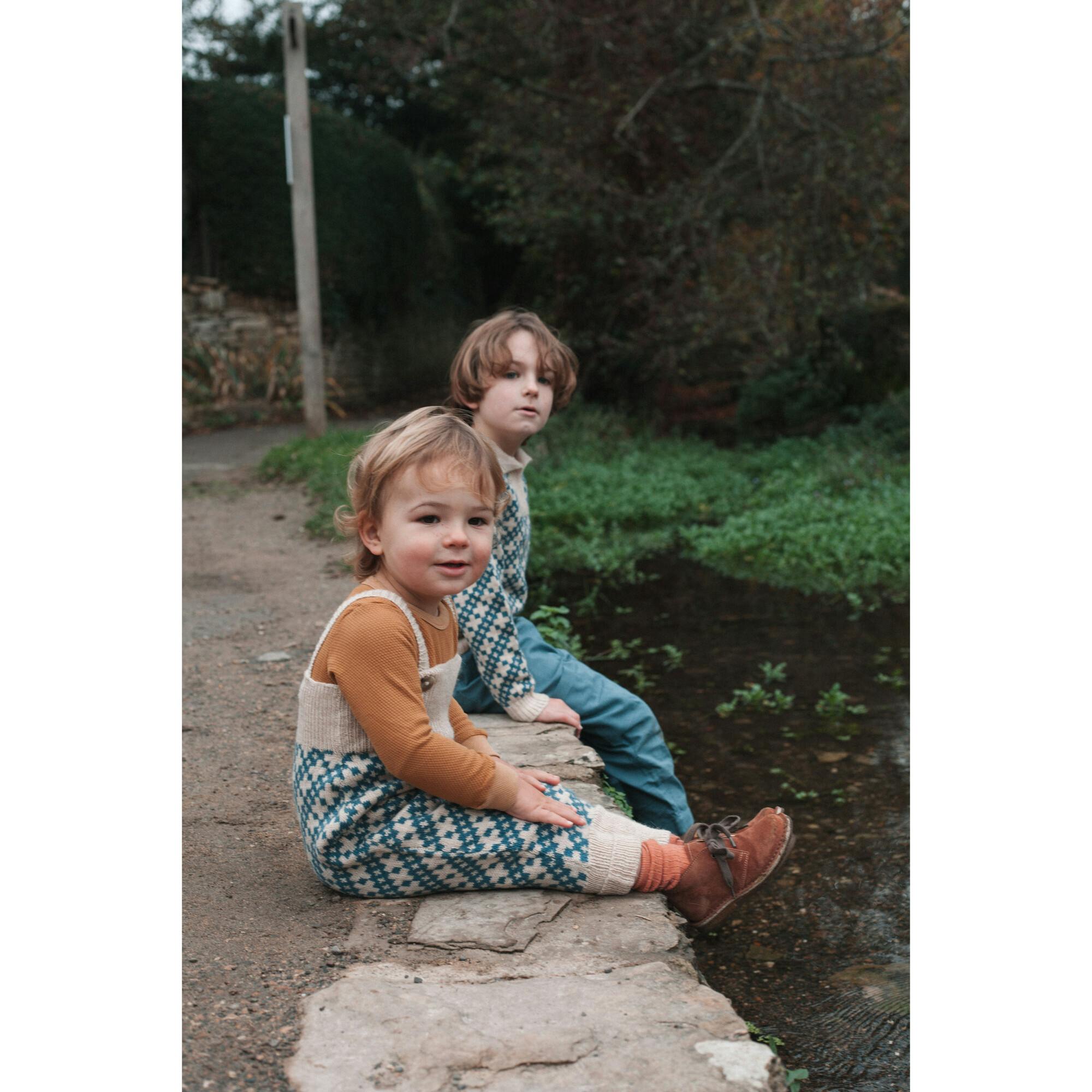 Acorn Ribbed Bib Buttoned Strap Jumper