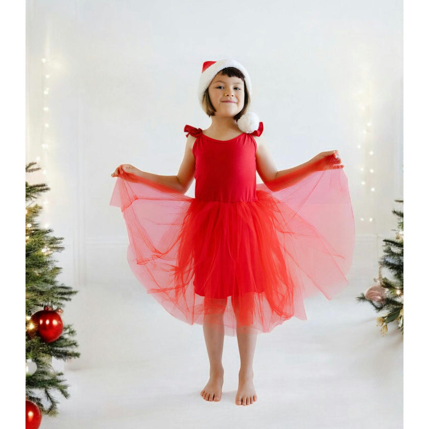Red Elf Holiday Dress for Kids – Christmas Party Outfit -  Eco-friendly stocking stuffer