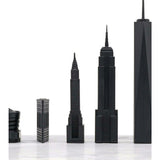 Chess Set Acrylic NEW YORK vs LOS ANGELES with Marble Hatch Board