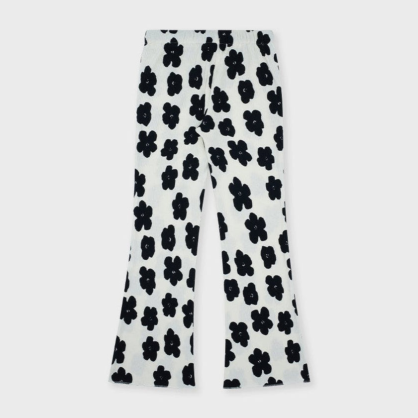 Organic Cotton Slim Flare Ribbed Pant