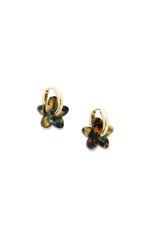 Petite Flower Charms in Green Tortoise