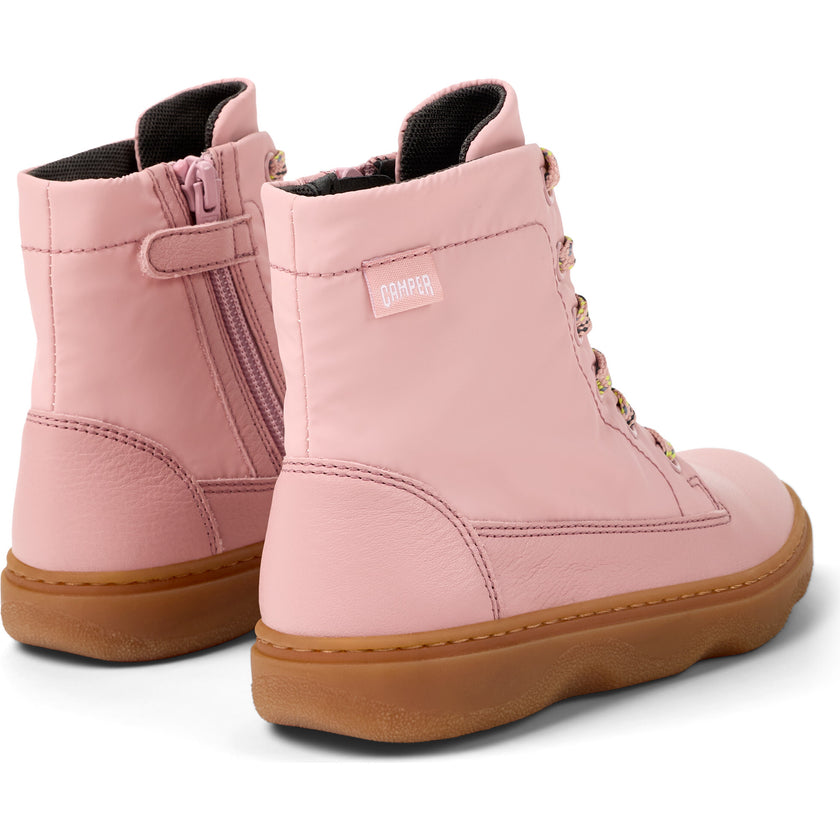 Kids Kiddo Textile Lace-Up Ankle Boots, Pink
