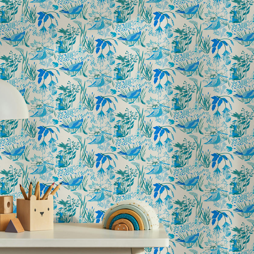Wallpaper LUCIOLES color Bleu