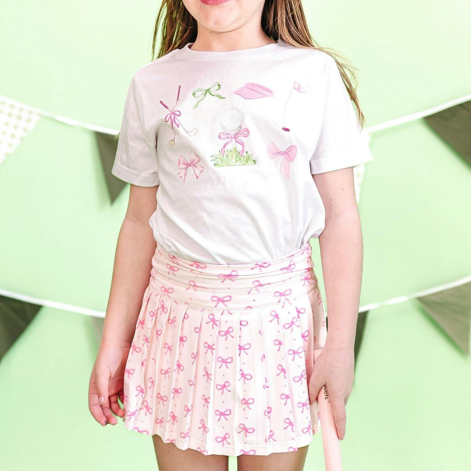 Pink Bow Athletic Skort