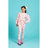 Ribbon Puff Sleeve Set Pink