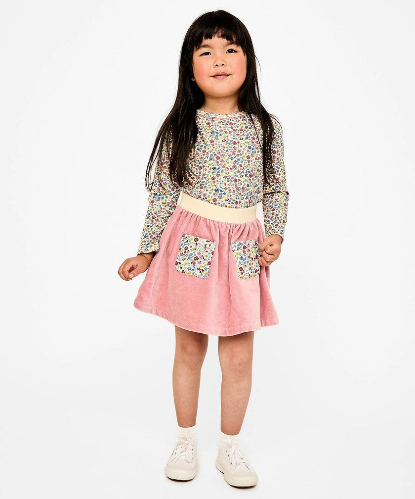 Carter Skirt, Burgundy Coneflower Floral