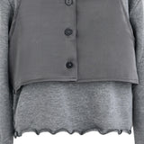Gray Melina Bow Ruffle Set