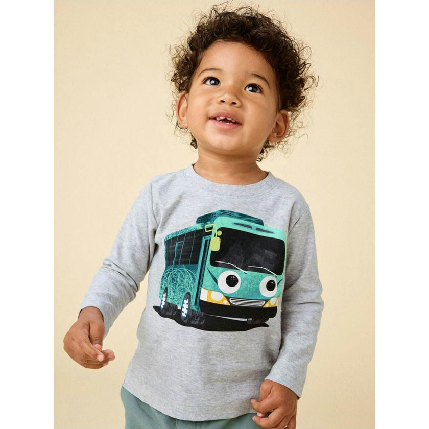 Korean Bus Graphic Tee, Grey
