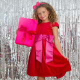 Rosie Velvet & Satin Bow Girls Party Dress