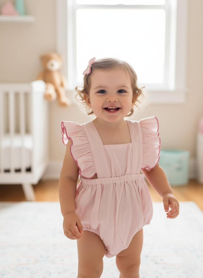 Racerback Romper Baby Pink