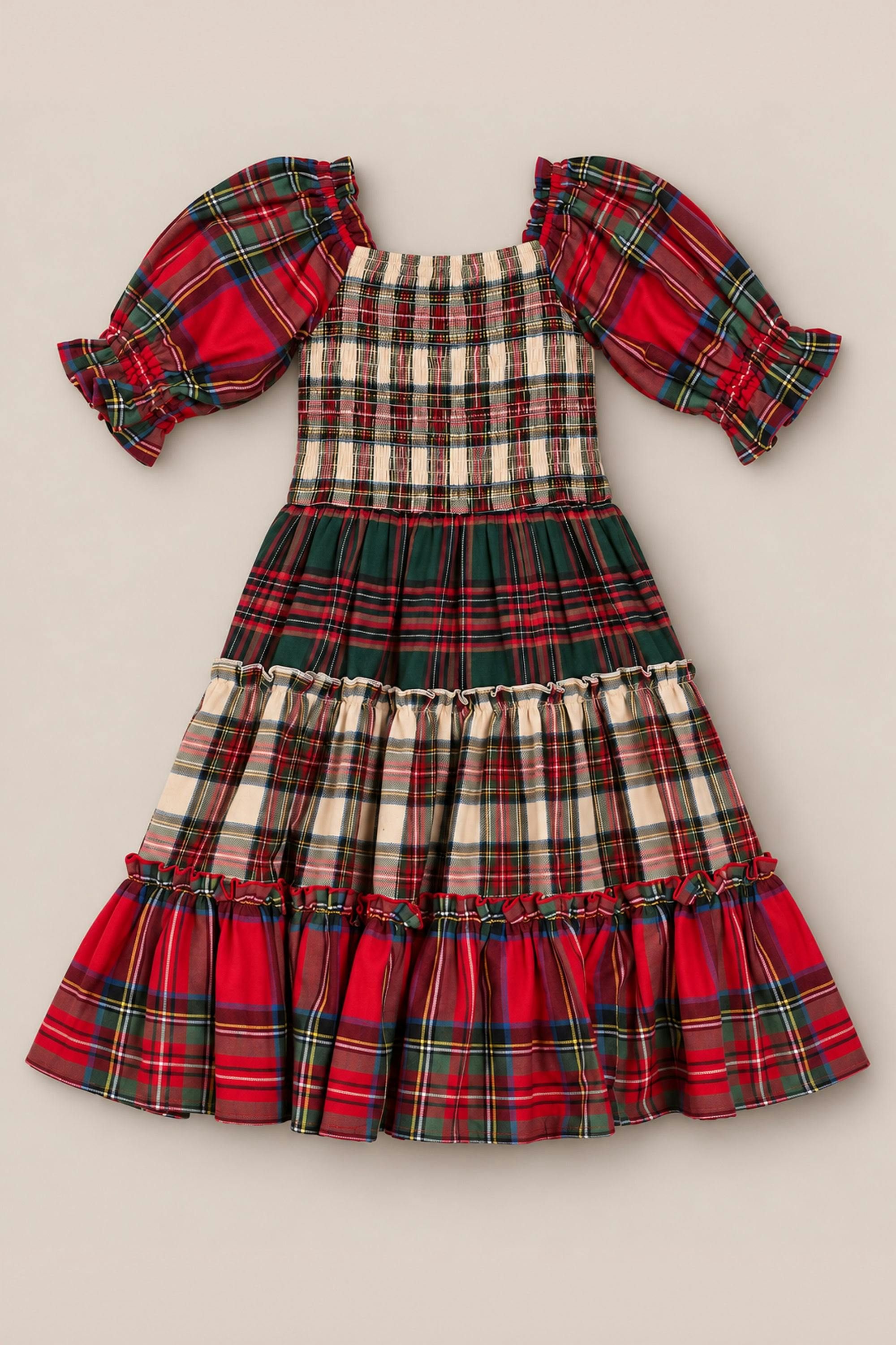 Mini Madeline Dress in Mixed Plaid