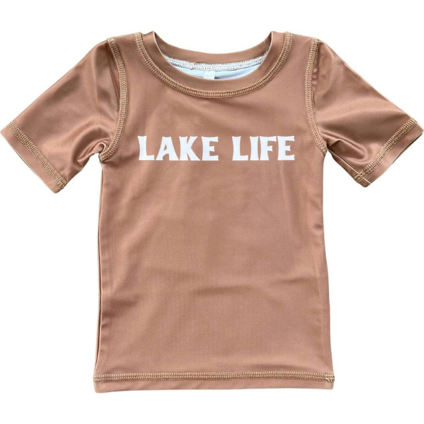 Short Sleeve Rash Guard Swim Shirt Mist Blue