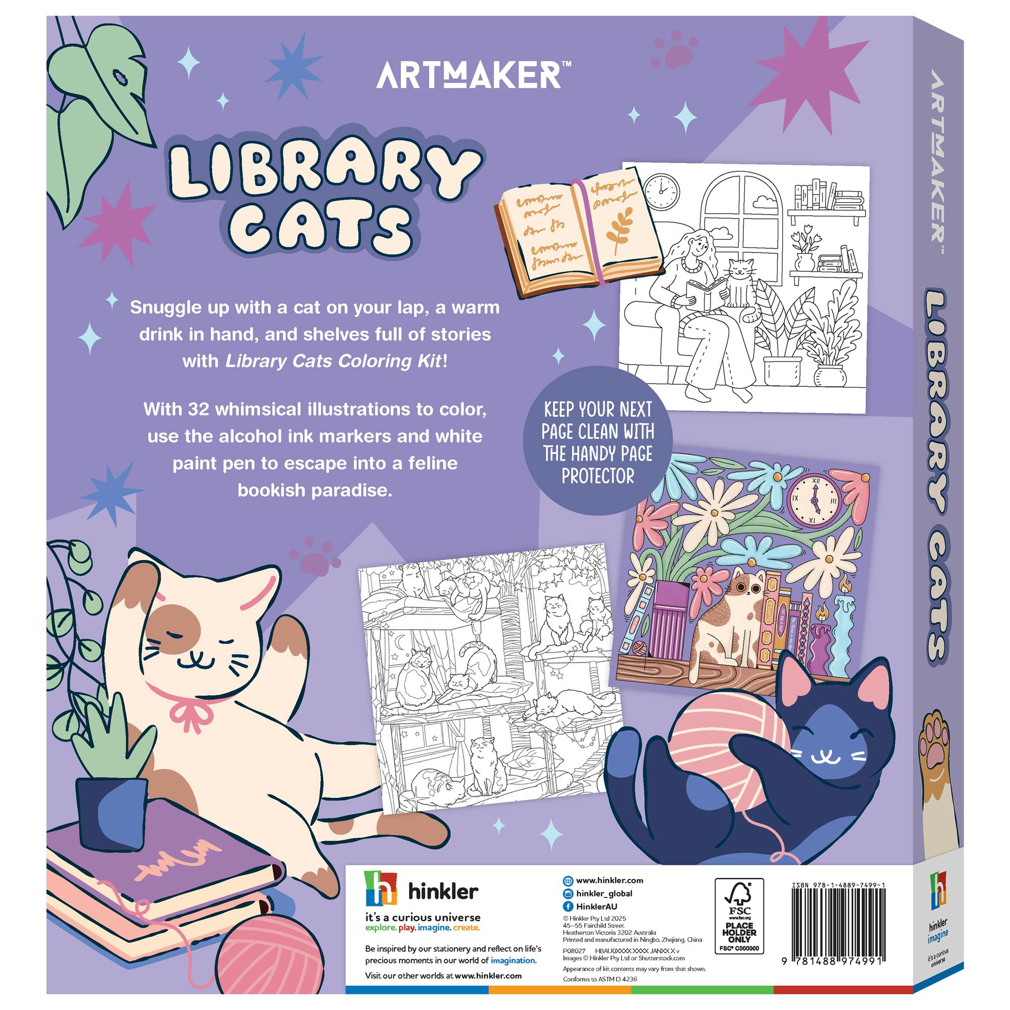 Art Maker: Cololoring Kit - Library Cats