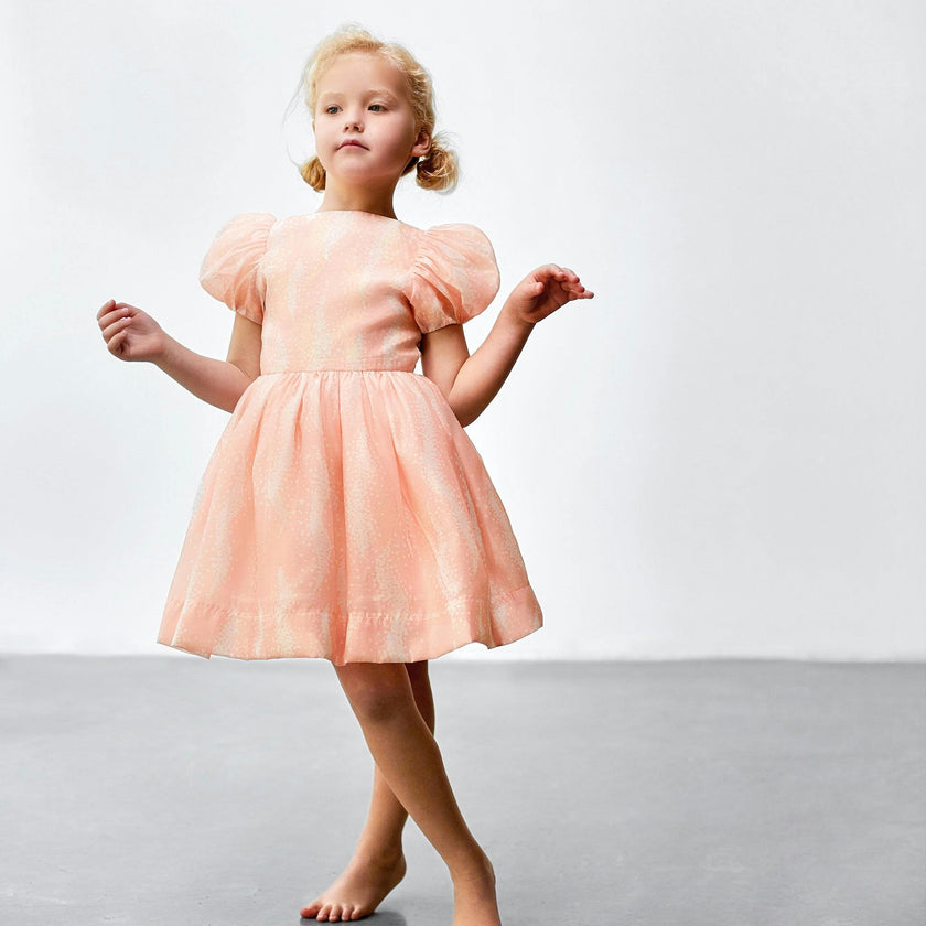 Fit & Flare Dress with Puff Sleeves