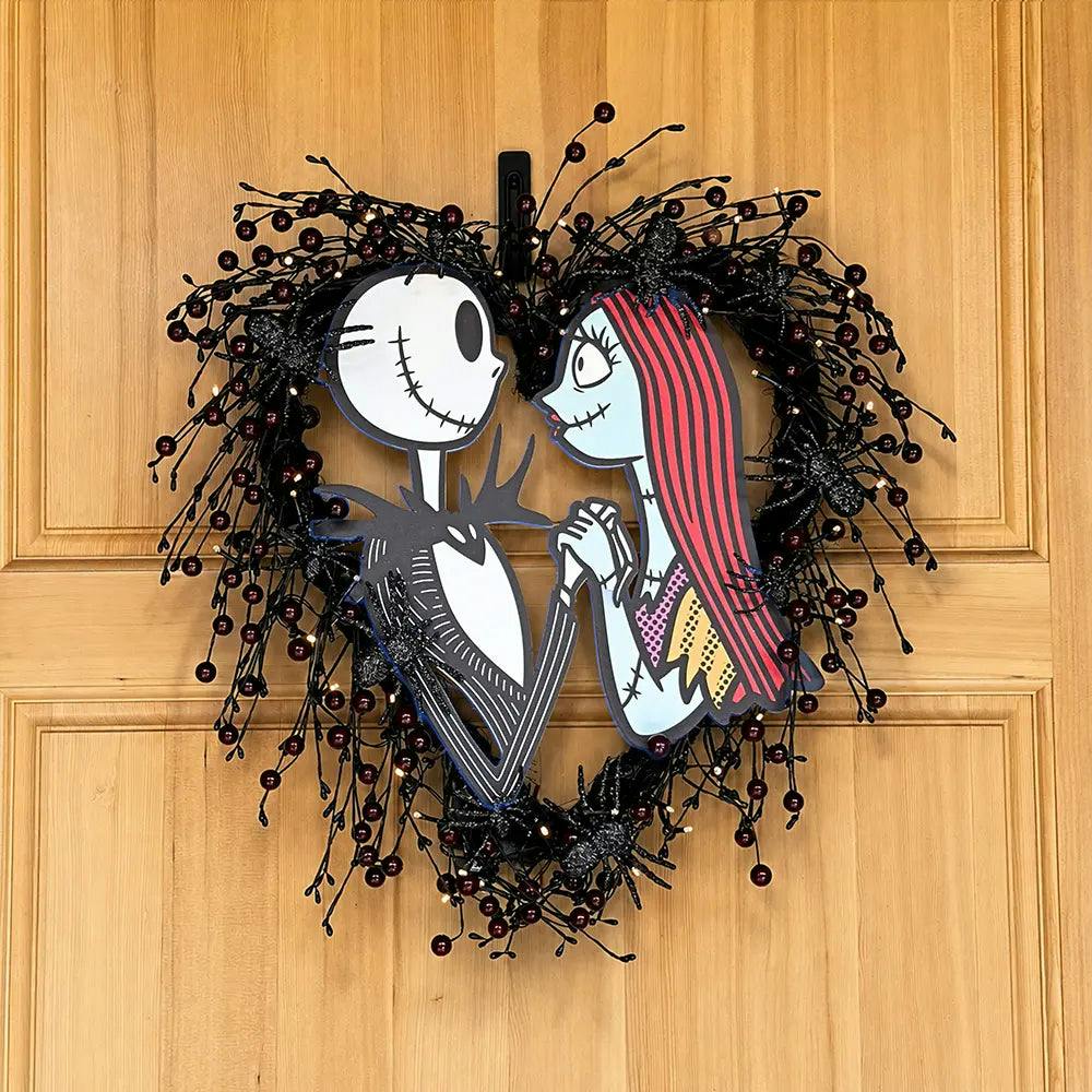 Disney® Jack Skellington and Sally Halloween Wreath Pre-Lit