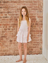 Willow White With Pastel Pink Ditsy Satin Skort
