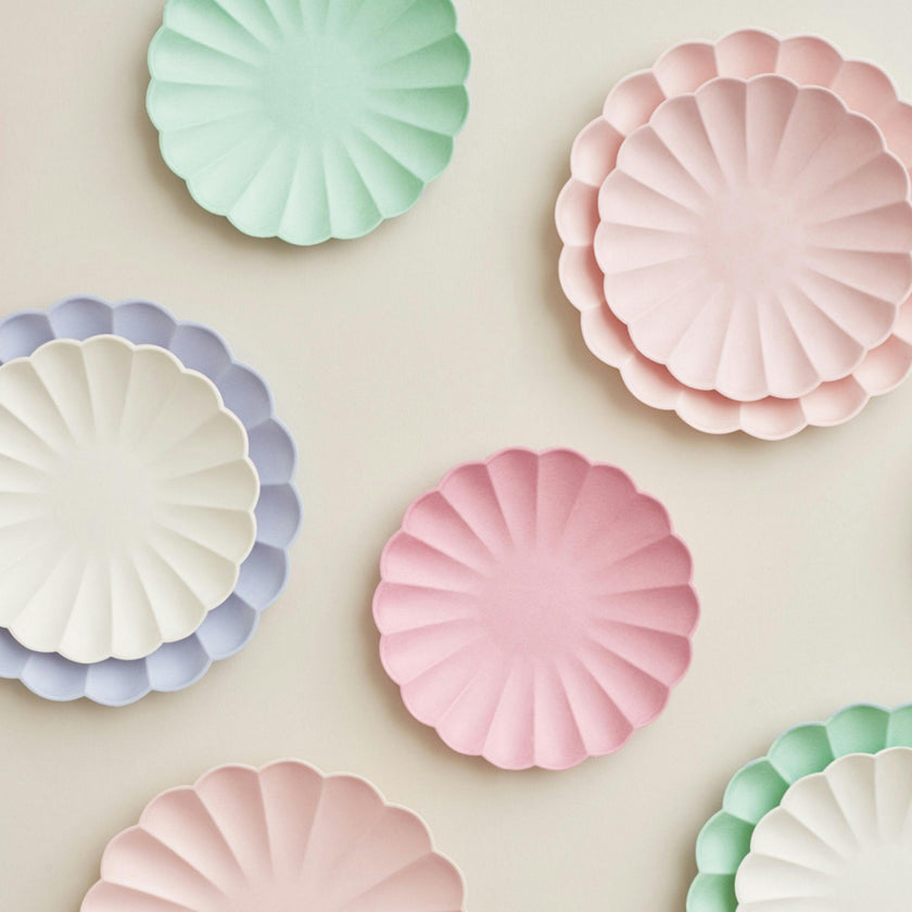 Small Candy Pink Compostable Plates - Big Multipack