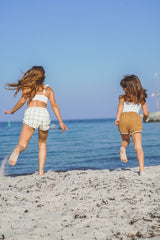 Retro Shorts | Organic Cotton Terry - Fern Plaid