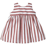Striped A-Line Terracotta Dress., Stripes