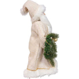 18-Inch  Kringles Cream Santa with Gift and Wreath