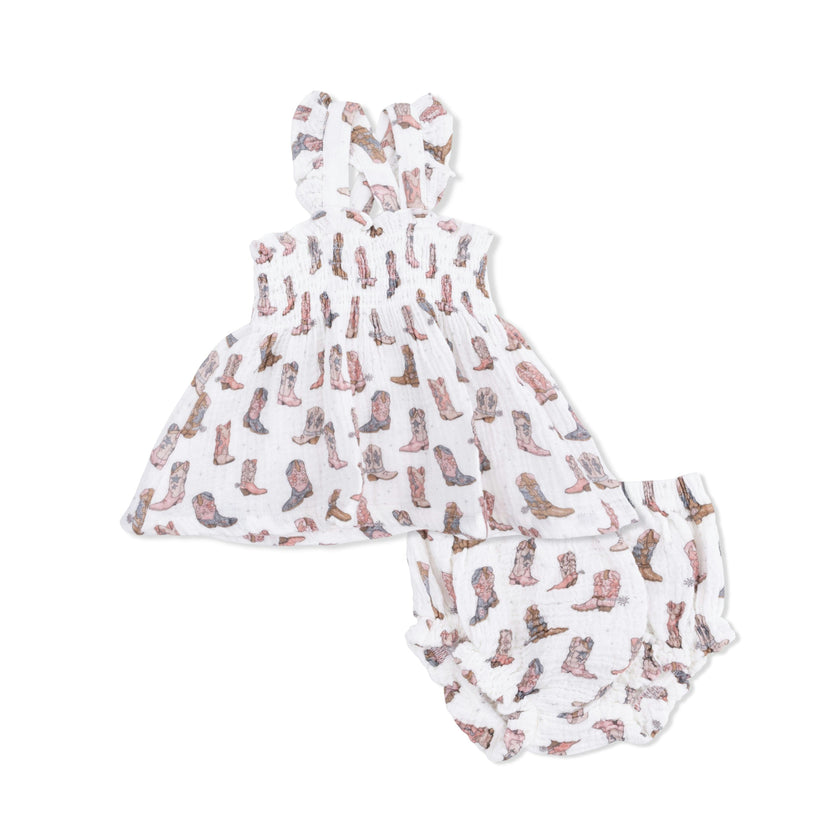 Cowgirl Boots - Smocked Top with Bloomer